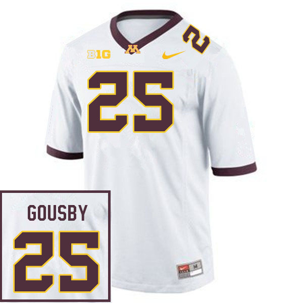 Men #25 Aidan Gousby Minnesota Golden Gophers College Football Jerseys Sale-White